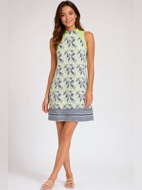 285 Tee Time Green Floral Dress Golfing, Tennis Activewear Large